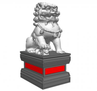 中式狮子景观小品su模型下载_sketchup草图大师SKP模型