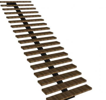 木楼梯su模型下载_sketchup草图大师SKP模型