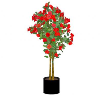 木槿树盆栽SU模型下载_sketchup草图大师SKP模型