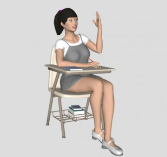 学生人物su模型下载_sketchup草图大师SKP模型