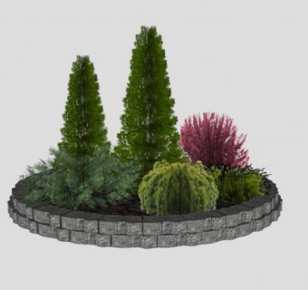 花坛植物SU模型下载_sketchup草图大师SKP模型