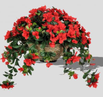 杜鹃花花篮SU模型下载_sketchup草图大师SKP模型