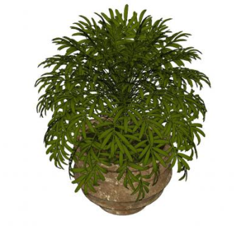 中式陶瓷盆栽SU模型下载_sketchup草图大师SKP模型