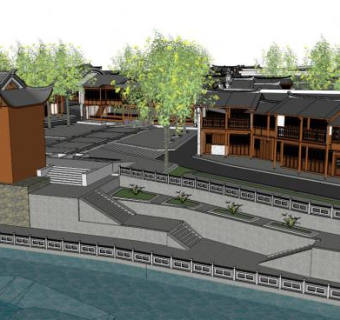 江南古镇木门窗SU模型下载_sketchup草图大师SKP模型