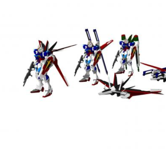 现代高达机器人系列SU模型下载_sketchup草图大师SKP模型