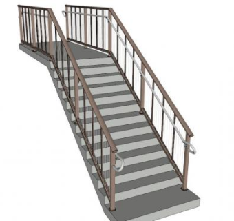 铝合金栏杆扶手su模型下载_sketchup草图大师SKP模型