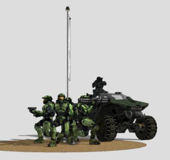 现代游戏装甲战士SU模型下载_sketchup草图大师SKP模型