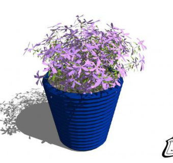 蓝盆栽SU模型下载_sketchup草图大师SKP模型