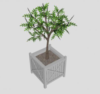 汉普顿风格的花盆SU模型下载_sketchup草图大师SKP模型