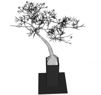 禅意盆景SU模型下载_sketchup草图大师SKP模型