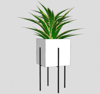 花架盆栽SU模型下载_sketchup草图大师SKP模型