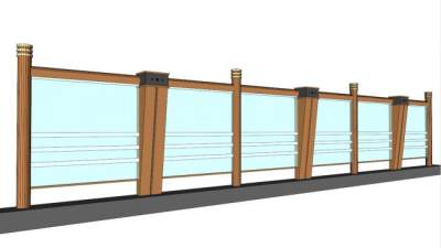 欧式玻璃栏杆su模型下载_sketchup草图大师SKP模型