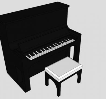 钢琴椅su模型下载_sketchup草图大师SKP模型