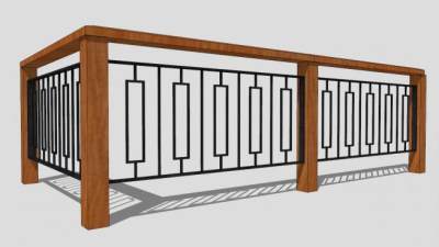 河岸护栏su模型下载_sketchup草图大师SKP模型