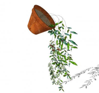 倾斜的盆栽SU模型下载_sketchup草图大师SKP模型