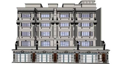 排屋su模型下载_sketchup草图大师SKP模型