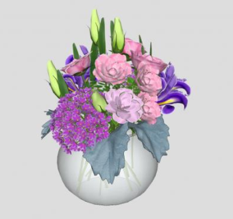 玻璃瓶花卉SU模型下载_sketchup草图大师SKP模型