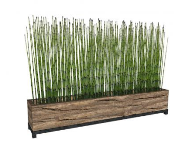 办公室植物隔板竹竿SU模型下载_sketchup草图大师SKP模型