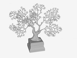 雕塑装饰树SU模型下载_sketchup草图大师SKP模型