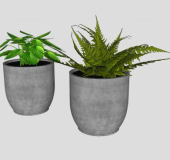 简约花盆设计SU模型下载_sketchup草图大师SKP模型