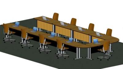 会议台SU模型下载_sketchup草图大师SKP模型