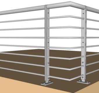 学校栏杆su模型下载_sketchup草图大师SKP模型