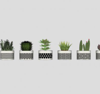 简约文艺小型盆景SU模型下载_sketchup草图大师SKP模型