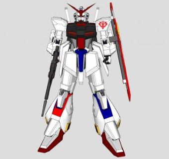 敢达机器人SU模型下载_sketchup草图大师SKP模型