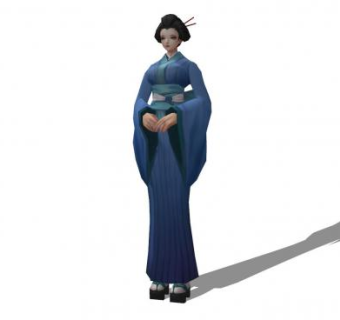 日式和服女士SU模型下载_sketchup草图大师SKP模型
