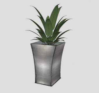 观叶金属盆景SU模型下载_sketchup草图大师SKP模型
