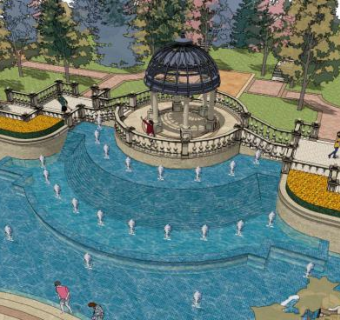 公园景观小品设计su模型下载_sketchup草图大师SKP模型