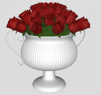 圆形花钵su模型下载_sketchup草图大师SKP模型