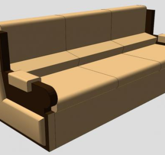 黄色皮质沙发su模型下载_sketchup草图大师SKP模型