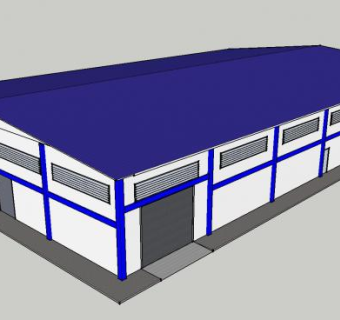 工厂厂房的SU模型