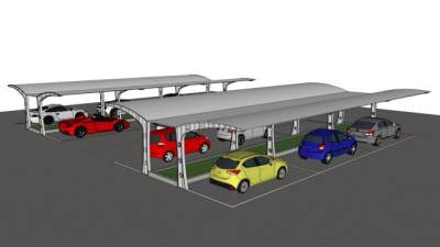 停车库su模型下载_sketchup草图大师SKP模型