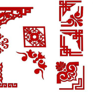 中式角花角线花格SU模型下载_sketchup草图大师SKP模型