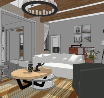 现代住宅设计SU模型下载_sketchup草图大师SKP模型