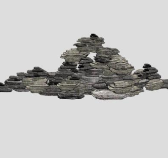 庭院假山石su模型下载_sketchup草图大师SKP模型