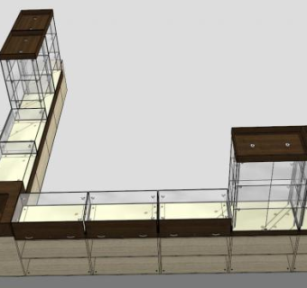 展柜展台展架su模型下载_sketchup草图大师SKP模型