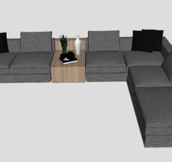 客厅沙发su模型下载_sketchup草图大师SKP模型