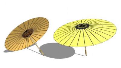 古代油纸伞雨伞su模型下载_sketchup草图大师SKP模型