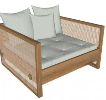 木质沙发su模型下载_sketchup草图大师SKP模型