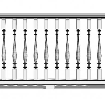 扶手栏杆su模型下载_sketchup草图大师SKP模型