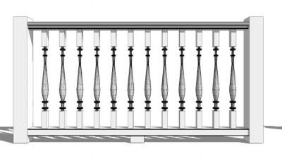 扶手栏杆su模型下载_sketchup草图大师SKP模型