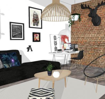 东南亚客厅休闲区sketchup模型下载_sketchup草图大师SKP模型