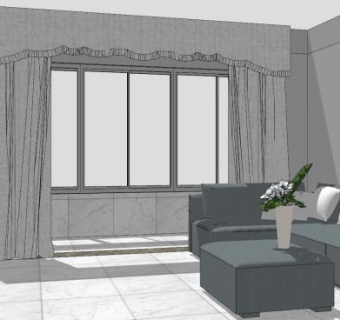 简约风格室内家装SU模型下载_sketchup草图大师SKP模型