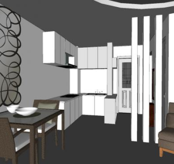 现代户型北欧室内SU模型下载_sketchup草图大师SKP模型