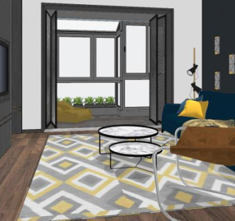 现代客厅软装家具sketchup模型下载_sketchup草图大师SKP模型