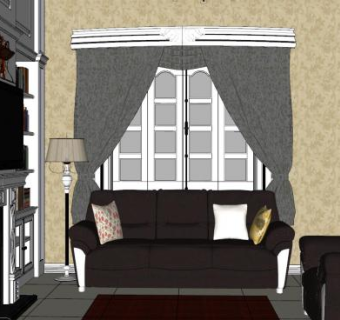 欧式现代客厅设计sketchup模型下载_sketchup草图大师SKP模型