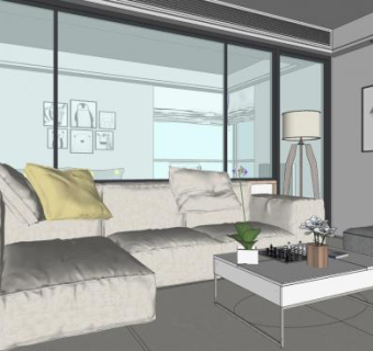 小清新现代家装SU模型下载_sketchup草图大师SKP模型